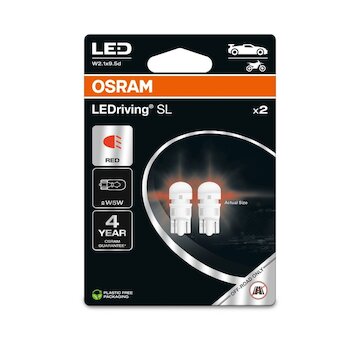 OSRAM Žiarovka 12V LED  W5W  W2 1x9 5d  1W červená blister Ecopack /2ks/