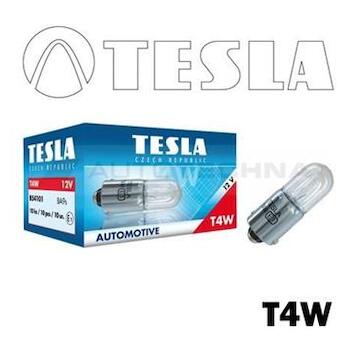 TESLA Žiarovka 12V  T4W  BA9s - kovová pätica