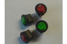 Prepínač okrúhly 12V 20A červený vypínač  /03086/