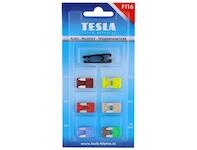 Sada nožových poistiek MINI + pinzeta - Blister (12ks) TESLA